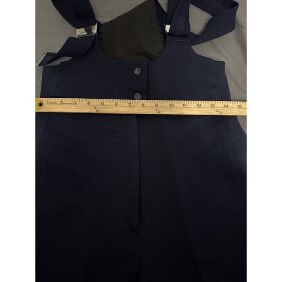 Vintage USA Mr D Women’s Snow Bibs Navy Blue Ski Wool - Picture 3 of 13